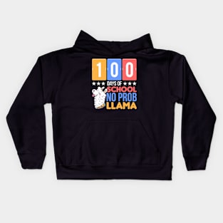 100 Days Of School 100th Day Llama Kids Hoodie